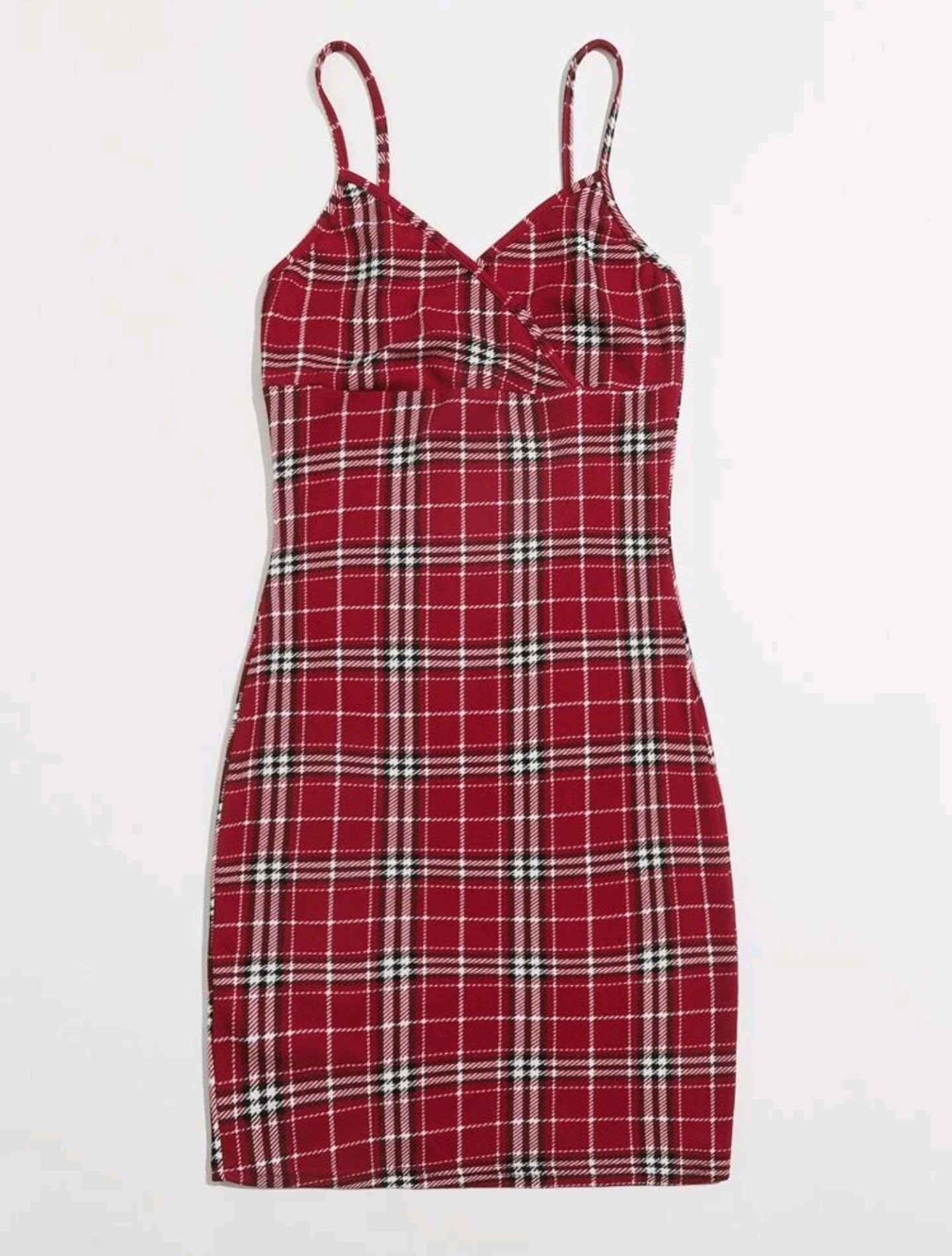 Women Body Fit Checker Print Short Dress